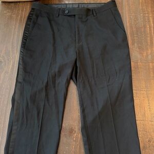 Paisley & Gray Elegant Black Dress Pants with Satin Stripe 30x32